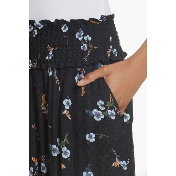 Rebecca Taylor 100%silk Natalie Fleur Wide Leg Crop Silk pants NWT - Picture 4 of 16